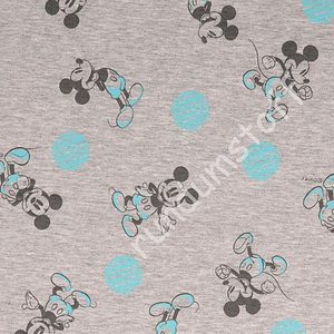 French Terry MickyMaus turquoise gris