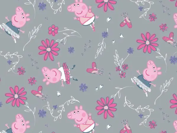 Jersey Peppa Wutz Blumentanz grau