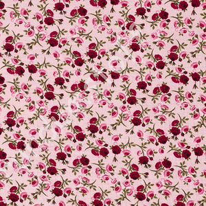 Tissu double gaze de coton Roses Rose