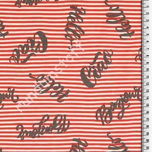Jersey Puff-Print Hallo Ciao rot auf weiss