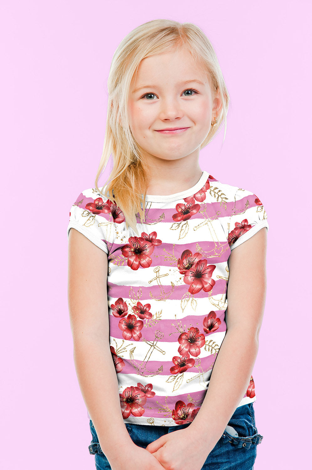 Jersey Anker Blume Rosa – Bild 5